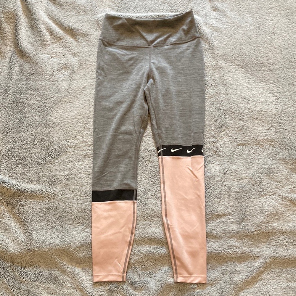 Gray and pink athletic pants